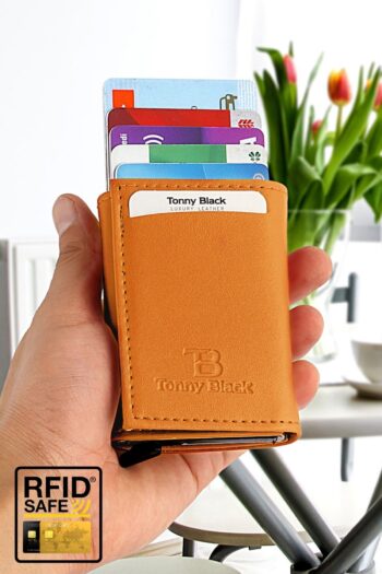 Tonny Black Orijinal Otomatik Mekanizmalı Kutulu Rfid Korumalı Hırsızlık Engelleyici Para & Kartlıklı Cüzdan