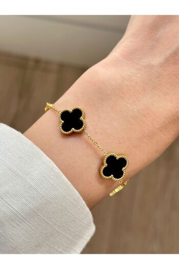 YOUES JEWELRY 316l Çelik Yonca Bileklik Kadın Bileklik Çift Taraflı Bileklik Siyah