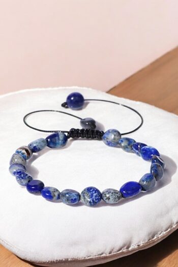 NBS Beautiful Naturel Stones Lapis Lazuli Doğal Taş Bileklik ( Şans ve Uğur taşı olduğuna inanılır, Başarı getirdiği bilinir . )
