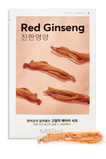 Missha Kırmızı Ginseng Özlü Canlı Görünüm Sağlayan Yaprak Maske (1AD) Airy Fit Sheet Mask Red Ginseng