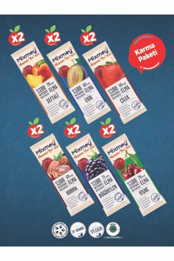 Mixmey Karma 2 Paket Meyve Bar 12 Adet | Glutensiz Ve Vegan Sağlıklı Atıştırmalıklar - 20gr X 12 Adet