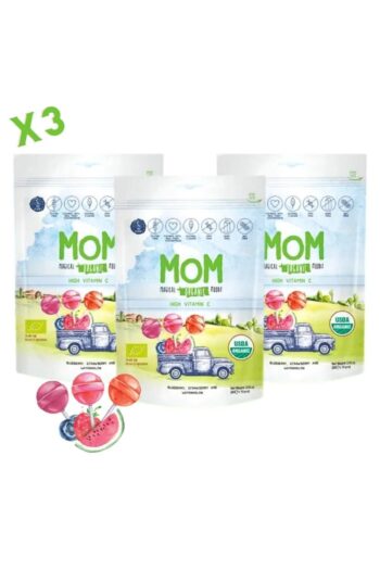 Mom 3'lü Organik Lolipop C Vitaminli 3 Farklı Meyve Aromalı
