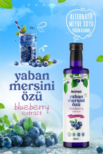 Antepyolu Deluxe Gurme Serisi Yaban Mersini Özü Glutensiz Koruyusuz Doğal Özel Lezzet Blueberry Özü 330 ML