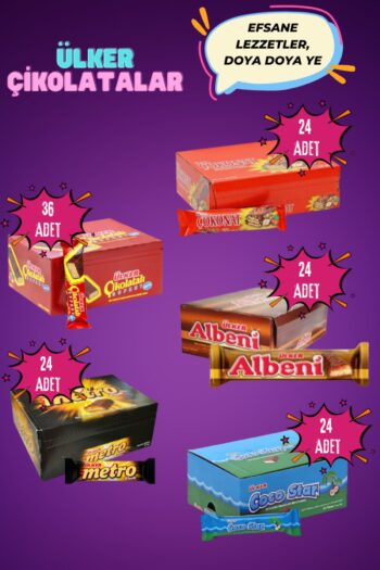 Ülker Ülker Efsane Atıştırmalık Çikolata Paketi Albeni Metro Çokonat Çikolatalı Gofret Cocostar