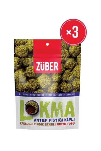 Züber Antep Fistigi Kapli Kakaolu Findik Ezmeli Meyve Topu 96 gr X3 adet