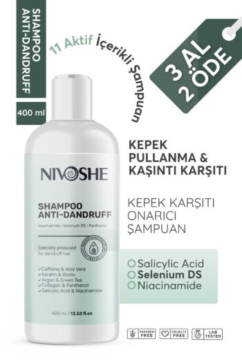 NIVOSHE Eg.zama Şampuanı Tuzsuz Şampuan Kepek Kızarıklık Pullanma Se.def Karşıtı 11 Aktifli Şampuan 400ml