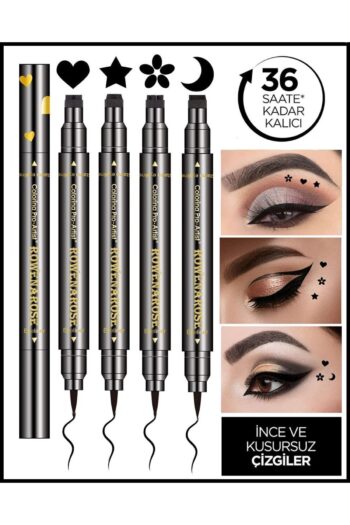 ROWENAROSE 4 Adet Çift Taraflı Yıldız Çiçek Ay Ve Kalp Desenli Eyeliner