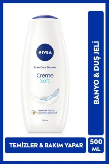 NIVEA Creme Soft Kremsi Dokunuş Banyo ve Duş Jeli 500ml, Temizlerken Bakım Yapar, Badem Yağı, Nemlendirici