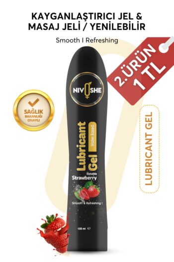 NIVOSHE Premium Kayganlaştırıcı Jel 125 ml Lubricant Gel (ÇİLEK) Masaj Jeli Massage Gel