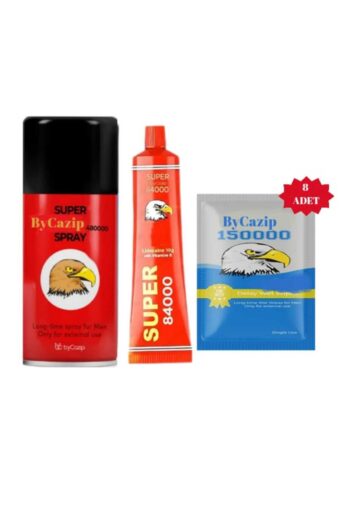BayCazip Delay84000 Süper 3'lü Set (Sprey+Krem+Mendil)