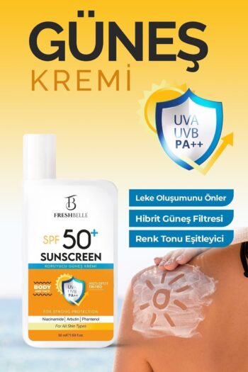 FreshBelle Ton Eşitleyici Aydınlatıcı Koyu Leke Karşıtı Renkli Kapatıcı Özellikli 50spf Günes Kremi 50ml