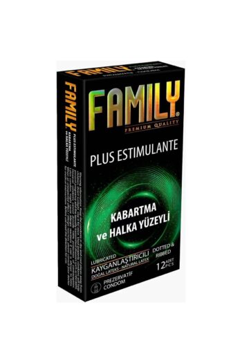 FAMİLY FAMILY KAYGANLAŞTIRICILI PREZERVATİF PLUS ESTIMULANTE KABARTMA VE HALKA YÜZEYLİ 12'li *6 ADET