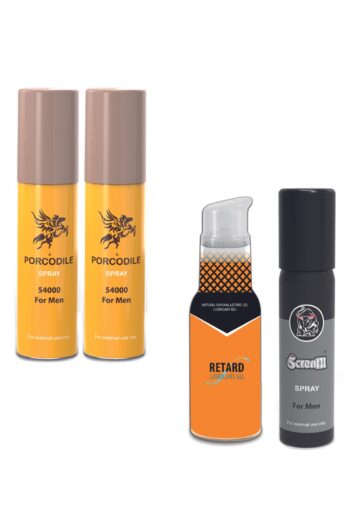 Porcodile 2 Adet Sprey - Scream For Men Sprey Ve Retard Glide Kayganlaştırıcı Jel