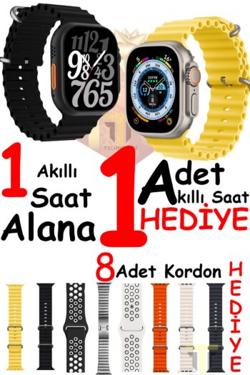TECHNOMEN Akıllı Saat 1 Saat Alana 1 Saat ve 8 Kordon Hediye 2025 Süper Kampanya Hediyeli Akıllı Saat