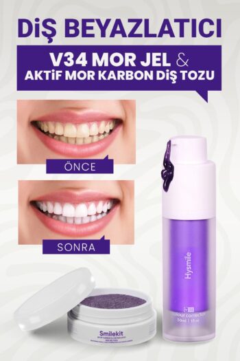 Smilekit Mor Diş Beyazlatma Jeli (V34) & Mor Karbon Diş Beyazlatma Tozu