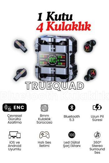 MactivePro True Quad Bluetooth Kulaklık 2 Çift (4 ADET) | Yenilikçi Tasarım, Üstün Ses Kalitesi Gaming Kulaklık