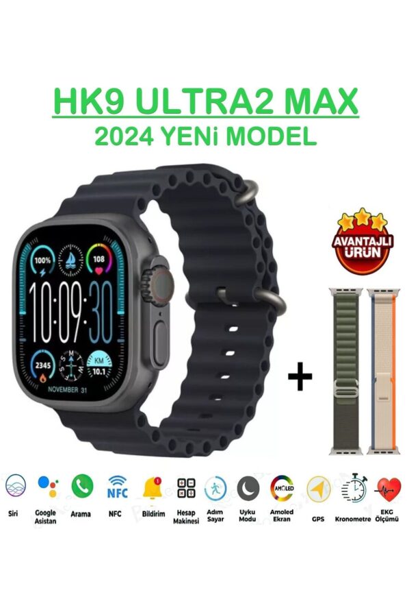 TMAX Hk9 Ultra 2 Max 2024 Yeni Model (WATCHOS 10 IŞLETİM SİTEMİ CHATGPT AMOLED)