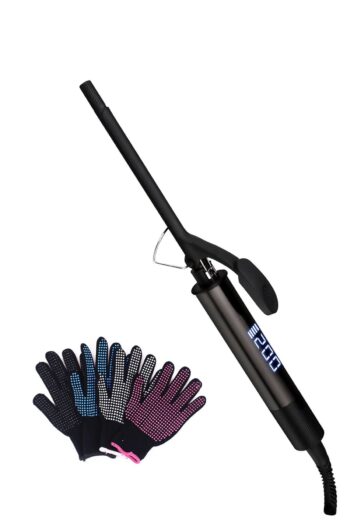 Shibowavy 9mm Kıvırcık Ince Saç Maşası ( Afro Dalga ) Klipsli Extra Uzun Başlık Eldiven Hediyeli