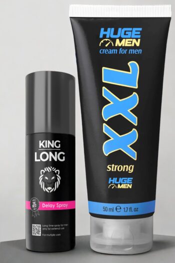 HUGE MEN Süper İkili Set Penis Büyütücülü ve Geciktiricili Etkili 16 ml Sprey