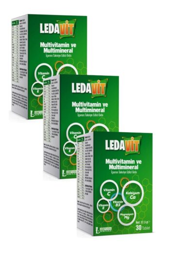 DermoExpress Ledavit Multivitamin Mineral 30 Tablet (KALSİYUM MAGNEZYUM ÇİNKO DEMİR VB.) 3 Kutu