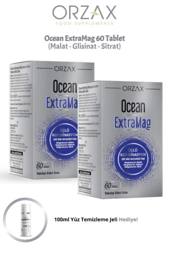 Ocean ExtraMag Sitrat-Malat-Bisglisinat Magnezyum Complex 60 Tablet 2 ADET + 100ml Facial Cleanser Hediye