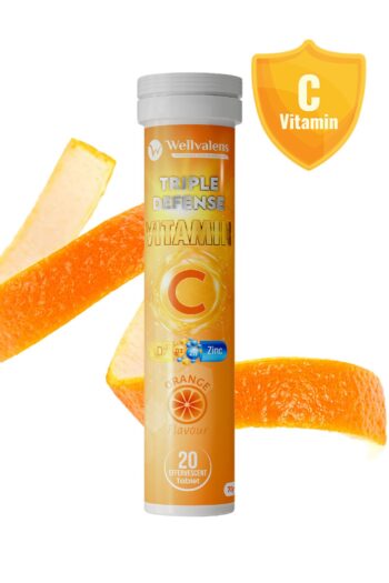 Wellvalens Triple Defense C Vitamini, D Vitamini Ve Çinko 20 Suda Çözünebilir Portakal Aromalı Tablet 1000mg