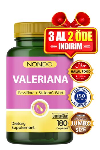 Nondo Valeriana Kedi Otu Jumbo Boy 180 Kapsül (Pasiflora, Sarı Kantaron)