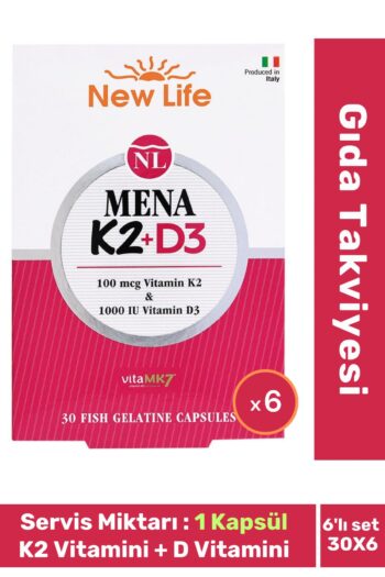 Fit1001 New Life Bağışıklık Sistemi Mena K2 D3 30 Kapsül 6'lı Paket Gıda Takviyesi