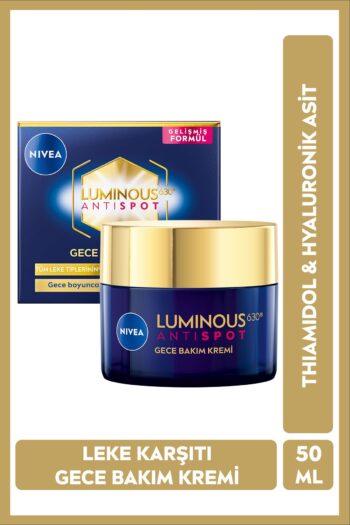 NIVEA Luminous630 Thiamidol Etkili Leke Karşıtı Gece Yüz Bakım Kremi 50ml, Hyaluronik Asit, Nemlendirici