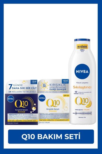 NIVEA Q10 Kırışıklık Karşıtı Gündüz Kremi 50ml, Gece Kremi 50ml ve Sıkılaştırıcı Losyon 250ml, C Vitamini