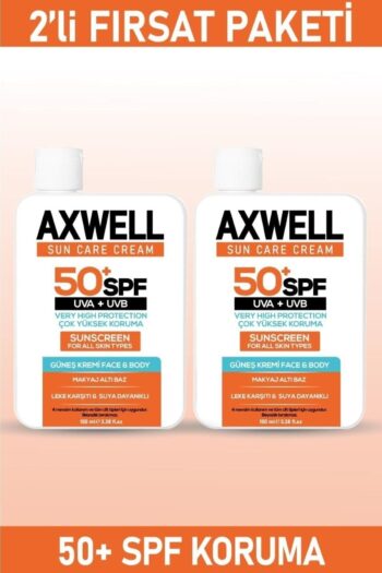 AXWELL Spf 50+ 2li Fırsat Seti Leke Karşıtı Nemlendirici Yüksek Koruma Güneş Kremi 100ml