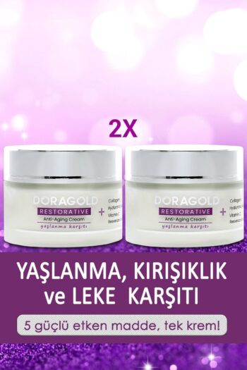 Doragold Yaşlanma Kırışıklık Leke Karşıtı Resveratrol Glutatyon C Vitamini Hyalüronik Asit Kolajen Krem 2’li