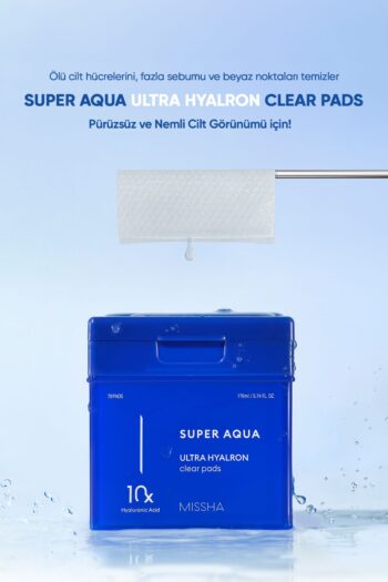 Missha 10 Farklı Hyaluronik Asit İçeren Peeling Etkili Cilt Bakım Pedi Super Aqua Ultra Hyalron Clear Pads