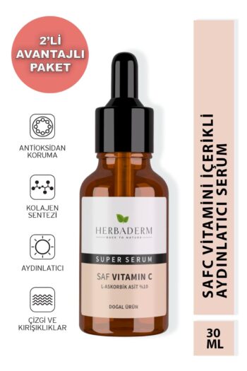 Herbaderm Süper Serum (SAF VİTAMİN C L-ASKORBİK ASİT %10) Aydınlatıcı 30 ml X2