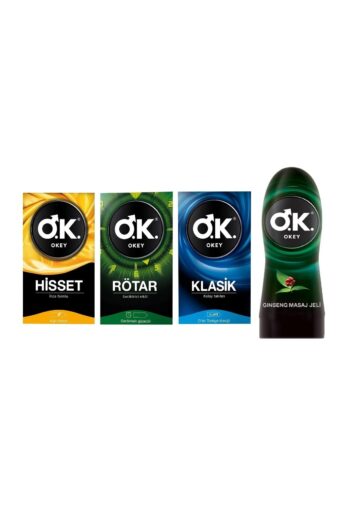 Okey Hisset - Rötar - Klasik Prezervatif 3x10'lu + Ginseng Özlü Masaj Jeli Ve Kayganlaştırıcı 200ml