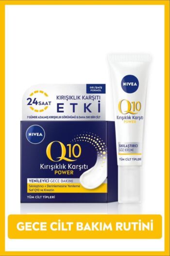 NIVEA Q10 Power Kırışık Karşıtı Sıkılaştırıcı Göz Bakım Kremi 15ml, Keratin ve Q10 Gece Yüz Kremi 50ml