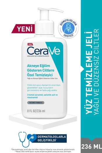 CeraVe Yağlı Ve Düzensiz Ciltler Için Siyah Nokta, Leke Görünümü Ve Akne Karşıtı Yüz Temizleme Jeli 236 Ml