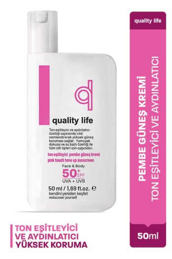 Quality Life Cilt Tonu Eşitleyici Renkli Güneş Kremi - Pembe - Tone Up Pink Touch SPF 50+ Faktör Ton Aydınlatıcı