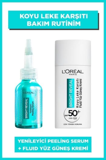 L'Oreal Paris Bright Reveal SPF 50+ Koyu Leke Karşıtı Yüz Güneş Kremi & Yenileyici Peeling Serum Seti