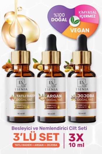 ESENIA Tatlı Badem Argan Jojoba Yağı %100 Saf ve Doğal Damlalık Kapak Katkısız Bitkisel Uçucu Yağ 10ml