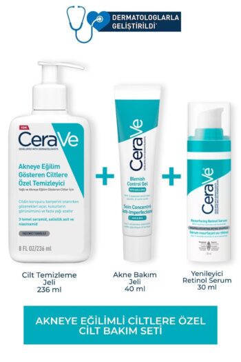 CeraVe Akneye Eğilimli Ciltlere Özel Bakım Seti (Yağlı ve Düzensiz Ciltler İçin Temizleme Jeli 236 m