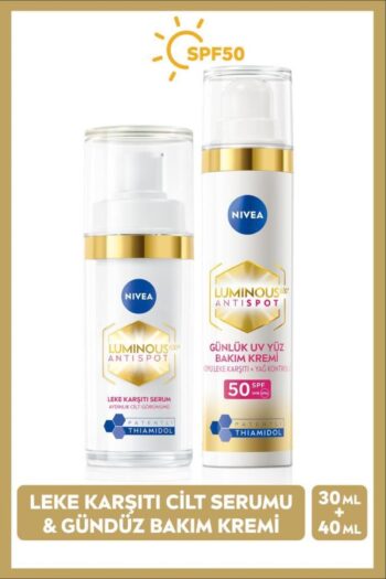NIVEA SPF50 Luminous630 Thiamidol Etkili Leke Karşıtı Güneş Korumalı Gündüz Kremi 40ml ve Cilt Serumu 30ml
