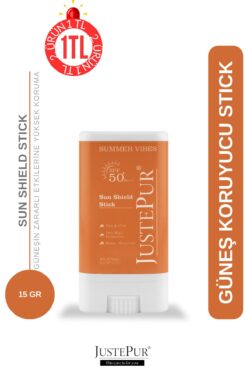 JUSTEPUR Sun Shield Stick Yüz Güneş Kremi Suya Dayanıklı SPF 50+ PA++ UVA UVB Yüksek Koruma 15 gr Çevirmeli