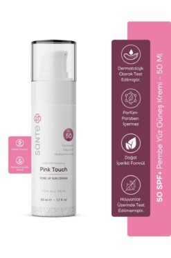 SantePlus Sante Pink Touch Ton Eşitleyici Spf 50 Pembe Yüz Güneş Kremi 50 ml