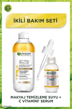 Garnier C Vitamin Serum (Niasinamid + Salisilik Asit) + Çift FazlıMicellar Makyaj Temizleme Suyu 400ml