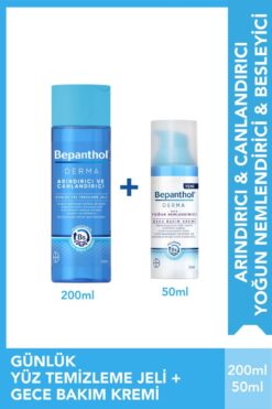 Bepanthol Derma Yoğun Nemlendirici Gece Bakım Kremi 50ml & Derma Arındırıcı Günlük Yüz Bakım Yıkama
