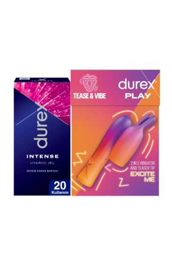 Durex 2'si 1 Arada Titreşimli Şarjlı Vibratör ve Uyarıcı Başlık + Durex Intense Uyarıcı Jel 10ml