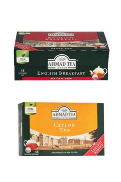 Ahmad Tea Gurme Demlik Poşet Çay -48lik Ceylon Tea ve 48lik English Breakfast (Saf Kokusuz Seylan Çay)