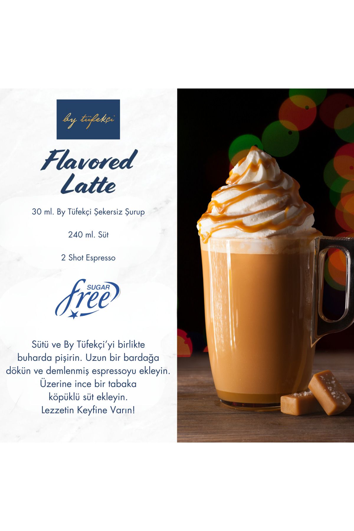 By Tüfekçi Gourmet Serıas Karamel Aromalı Şekersiz Kokteyl, Pasta Ve Kahve Şurubu 750 ML Doğal Aroma - Görsel 2