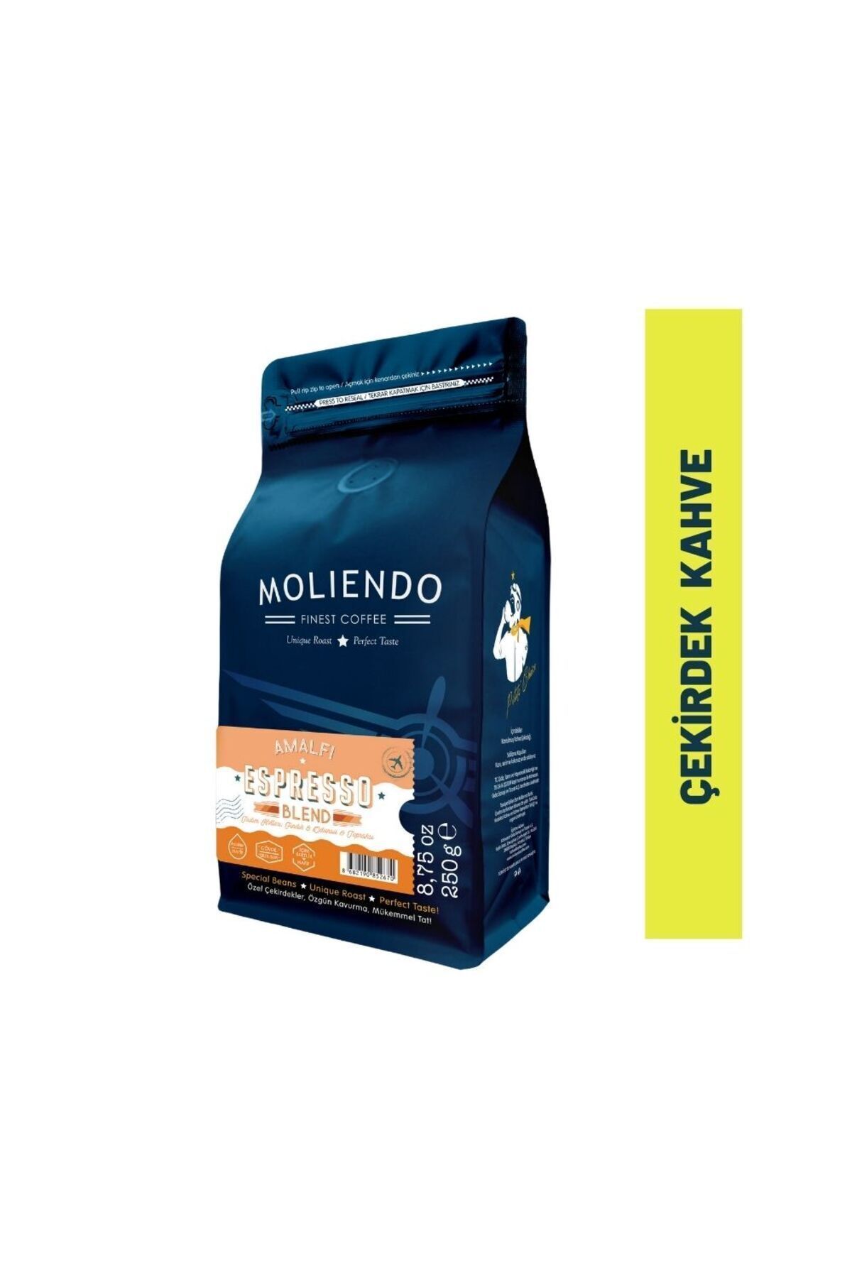 Moliendo Amalfi Espresso Blend Kahve (Çekirdek Kahve) 250 g